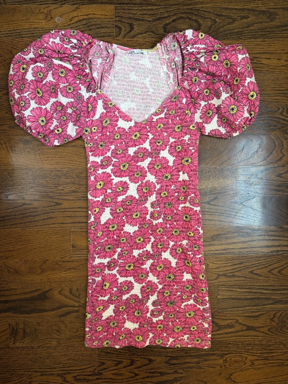 Zara Smocked Mini Dress Size Medium